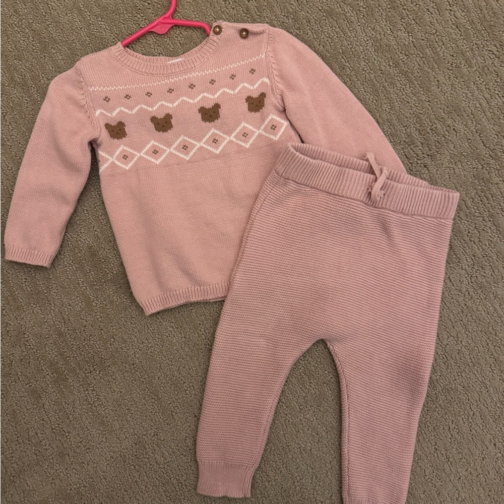 Carters Baby girl knit outfit